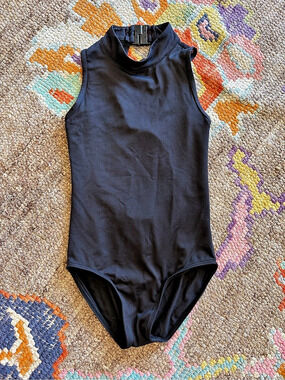 Danz N Motion Girls Black Dance Bodysuit Leotard Size 8-10